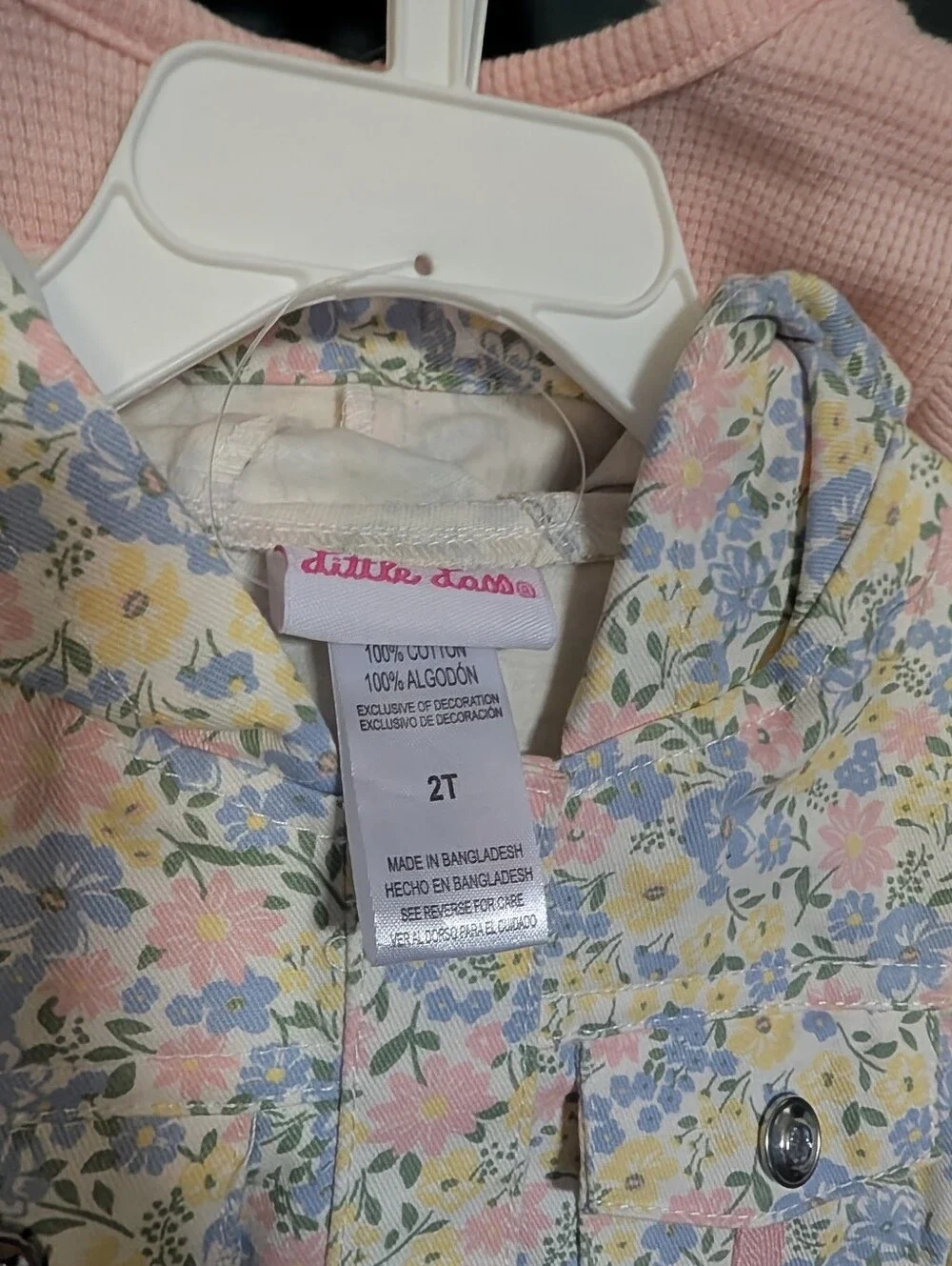 Little Lass Floral Hooded Coat With Matching Shirt And Pants Set